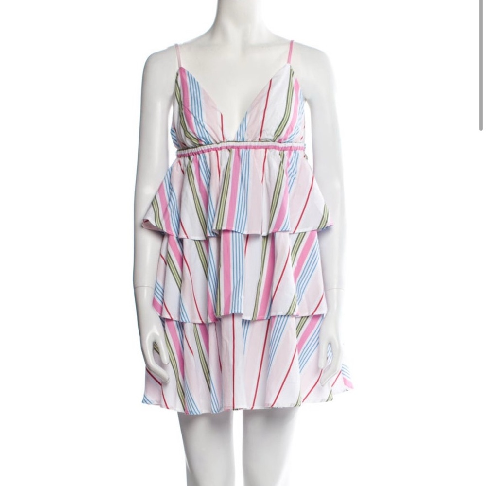 Hill House Multi-Stripe Pink Tiered Sundress